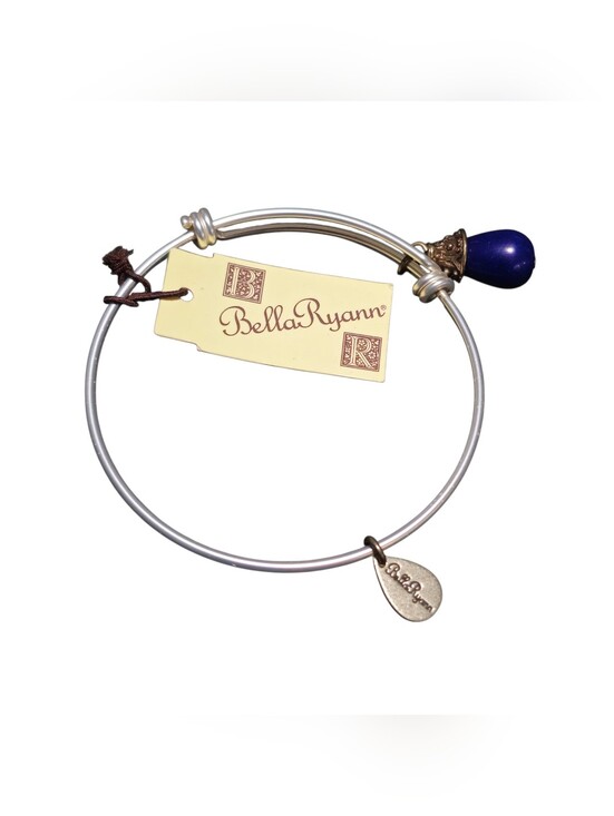Bella Ryann Jewelry - Bella Ryann Silver Plated Expandable Bangle Bracelet Blue Dangle Charm NWT